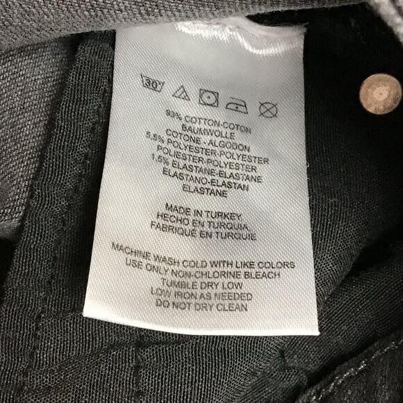 FREE PEOPLE Jeans Mid Rise Black Wash Raw Hem Straight Crop Jeans 27 Boho Goth - Picture 7 of 11